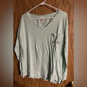 Pink brand long sleeve shirt. Light teal